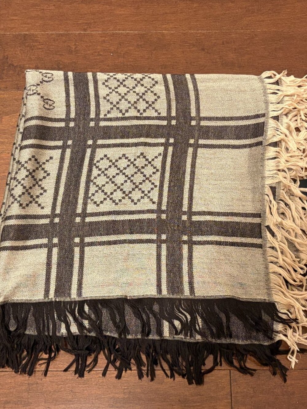 Gucci Authentic GG Silk Wool Shawl